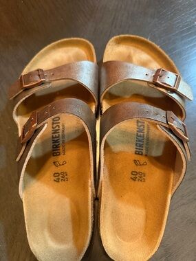Birkenstock Brown Two-Strap Arizona Sandals